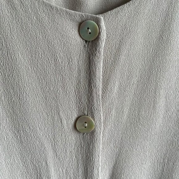 Wilfred Capulet Dress Size Large Olive Beige Buttons Danity - Picture 7 of 12
